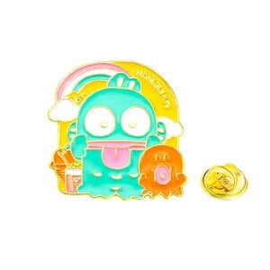 Hello Kitty Hangyodon Enamel Metal Pin, Green Yellow and Orange Pin